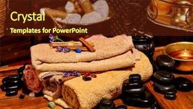  Presentation with resorts - Amazing presentation design having life spa resorts in india backdrop and a tawny brown colored foreground