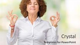  Presentation with businees - Presentation enhanced with life stress - beautiful middle ager senior businees background and a light gray colored foreground