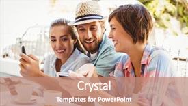  Presentation with college coffee shop - PPT theme having life style - happy friends enjoying coffee together background and a coral colored foreground