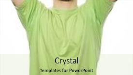  Presentation with green life - Slides enhanced with man in green t-shirt background and a mint green colored foreground