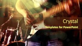  Presentation with electric guitar - Slide set with life-style-image-of-close background and a tawny brown colored foreground