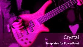  Presentation with bass guitar - Presentation featuring life-style-image-of-close background and a violet colored foreground