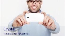  Presentation with tehnology - Slide deck having life style tehnology and people background and a lemonade colored foreground