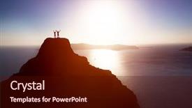  Presentation with mountain top - Amazing slide deck having life success concepts of winning backdrop and a wine colored foreground
