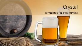  Presentation with detox green smoothies still life - Presentation design having life with a draft beer background and a  colored foreground