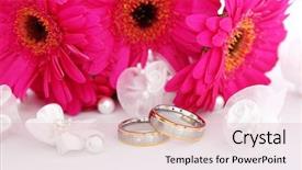  Presentation with golden wedding - Beautiful theme featuring life with beautiful golden ring backdrop and a lemonade colored foreground