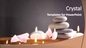  Presentation with water treatment - Colorful presentation enhanced with life with candles in water backdrop and a dark gray colored foreground