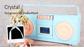  Presentation with retro radio - Slide set enhanced with  background and a  colored foreground