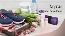  Presentation with nutrition supplements - Slides featuring life with copy space sport background and a light gray colored foreground