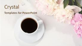  Presentation with still life crucifixion table - Amazing slide deck having life with cup of coffee backdrop and a sky blue colored foreground