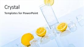  Presentation with soda - Presentation theme with life with glass of soda background and a  colored foreground