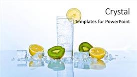  Presentation with soda - Theme consisting of life with glass of soda background and a  colored foreground