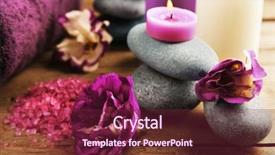  Presentation with purple flowers - Slide deck consisting of life with towels pebbles purple background and a  colored foreground