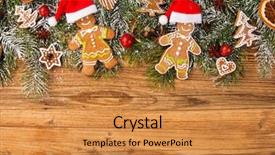  Presentation with traditional wood - Cool new slide set with life with traditional gingerbread cookies backdrop and a gold colored foreground