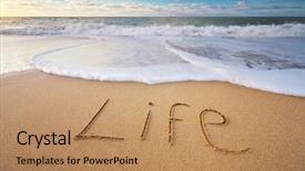  Presentation with nature design - Cool new PPT layouts with life word on the sea backdrop and a coral colored foreground