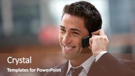  Presentation with phone - Audience pleasing slides consisting of life works - handsome businessman having phone call backdrop and a tawny brown colored foreground