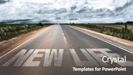  Presentation with rural road - Slide set consisting of life written on rural road background and a gray colored foreground