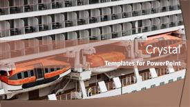  Presentation with mayflower ship - Amazing slide set having lifeboats-on-the-deck backdrop and a coral colored foreground