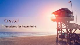  Presentation with florida beach - Beautiful PPT layouts featuring lifeguard - daytona beach in florida baywatch backdrop and a lemonade colored foreground