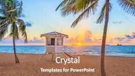  Presentation with lifeguard - Amazing presentation theme having lifeguard - fort lauderdale florida usa beach backdrop and a coral colored foreground