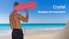  Presentation with lifeguard - Cool new theme with lifeguard on duty keeping backdrop and a teal colored foreground