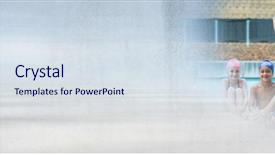  Presentation with lifeguard - Beautiful slide deck featuring lifeguard with children at swimming backdrop and a sky blue colored foreground