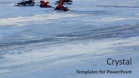  Presentation with first aid - Audience pleasing presentation theme consisting of lifeguards on snowmobiles giving first backdrop and a light blue colored foreground