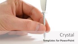  Presentation with kitchen - Slide deck with lifehack-use-kitchen-knife background and a sky blue colored foreground