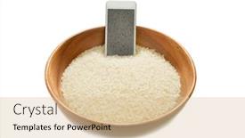  Presentation with dry - PPT theme consisting of lifehacks-dry-your-smartphone background and a lemonade colored foreground