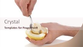  Presentation with pear - Slide set with lifehacks-removing-core-of-pear background and a lemonade colored foreground