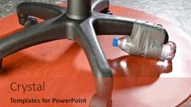  Presentation with office chair - PPT theme having lifehacks-wrapping-water-bottle background and a red colored foreground