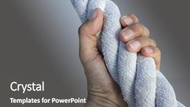  Presentation with grab hand - Beautiful presentation design featuring lifeline - man hand grab grip holding backdrop and a dark gray colored foreground