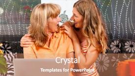  Presentation with lifelong learning - Slides enhanced with lifelong learning - daughter explaining internet to her background and a coral colored foreground