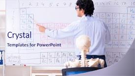  Presentation with chemist - Amazing slide set having lifelong learning - young male chemist teacher backdrop and a sky blue colored foreground