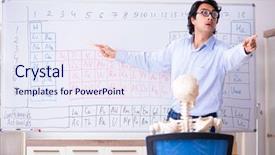  Presentation with teacher and student - Theme featuring lifelong learning - young male chemist teacher background and a sky blue colored foreground