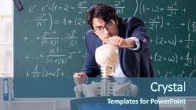  Presentation with math teacher - Colorful presentation design enhanced with lifelong learning - young male math teacher backdrop and a ocean colored foreground