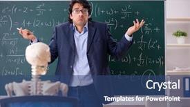  Presentation with math teacher - Colorful presentation design enhanced with lifelong learning - young male math teacher backdrop and a ocean colored foreground