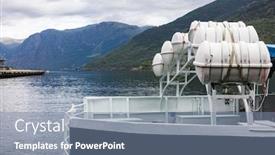  Presentation with ship - Beautiful presentation theme featuring liferaft-on-a-ship backdrop and a seafoam green colored foreground