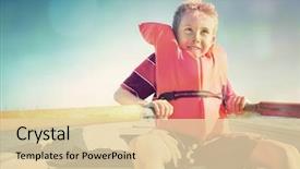  Presentation with rowing - Presentation theme consisting of lifesaver - boy rowing a boat background and a lemonade colored foreground