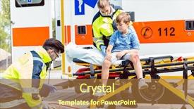  Presentation with caring - Presentation having lifesaver - emergency doctors caring for accident background and a red colored foreground