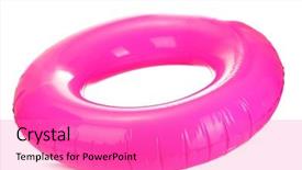  Presentation with lifesaver - Slides enhanced with lifesaver - pink life ring isolated background and a coral colored foreground