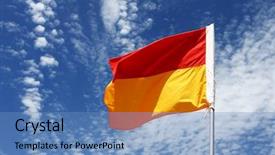  Presentation with red blue yellow - Presentation theme having lifesaver - red and yellow swimming safety background and a teal colored foreground