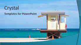  Presentation with lifesaver - Presentation design with lifesaver hut at fort lauderdale background and a light blue colored foreground