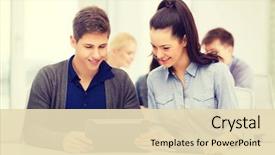  Presentation with school technology - PPT theme enhanced with top view of green plant in pot isolated on white from above plant background and a light gray colored foreground