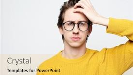  Presentation with body language - PPT theme with lifestyle-and-body-language-concept background and a yellow colored foreground