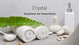  Presentation with spa concept - Presentation theme featuring lifestyle-and-healthy-concept-spa background and a light gray colored foreground