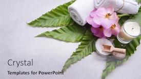  Presentation with spa concept - Audience pleasing presentation theme consisting of lifestyle-and-healthy-concept-spa backdrop and a light gray colored foreground