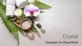  Presentation with spa concept - PPT theme featuring lifestyle-and-healthy-concept-spa background and a light gray colored foreground