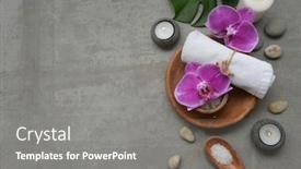 Presentation with spa concept - PPT layouts consisting of lifestyle-and-healthy-concept-spa background and a gray colored foreground