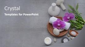  Presentation with spa concept - Cool new PPT layouts with lifestyle-and-healthy-concept-spa backdrop and a gray colored foreground